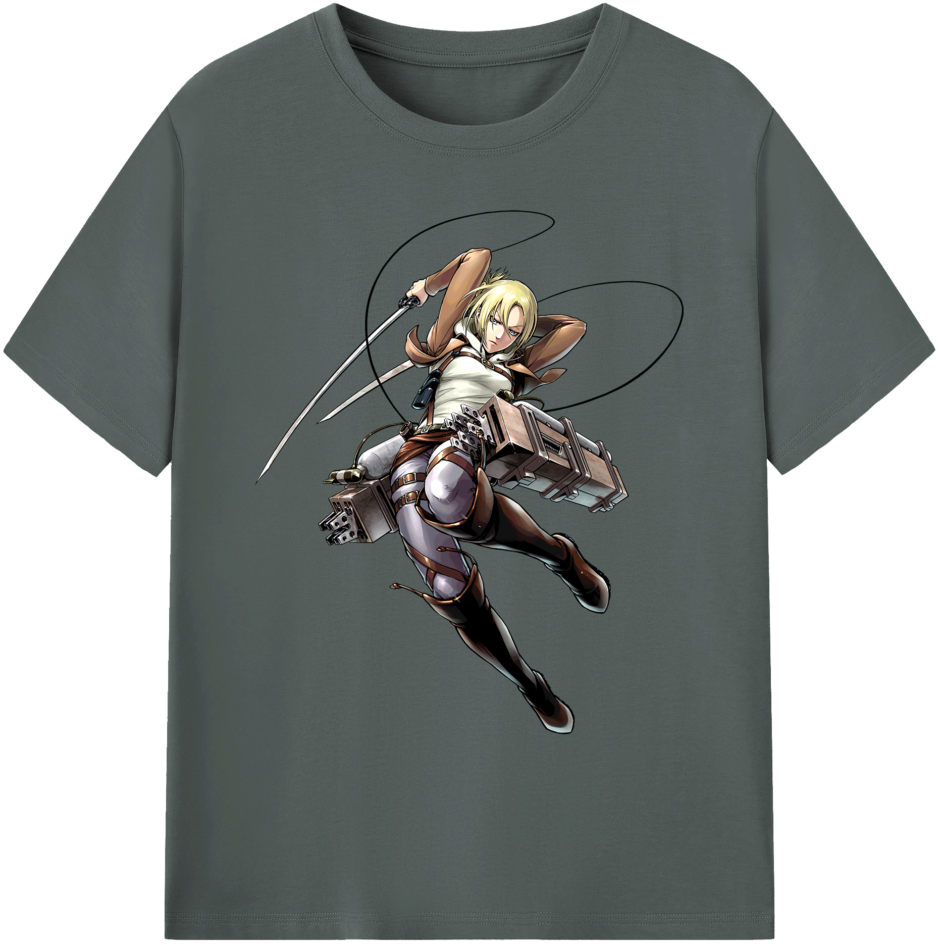 （画像用） 進撃の巨人 アニ・レオンハート Attack on Titan Annie Leonhart 綿100％ メンズ半袖Tシャツ｜肌触りやわらか＆通気性